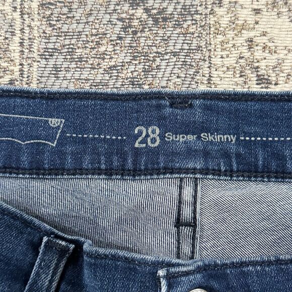 Levi Strauss & Co Women's Jeans Blue Super Skinny Denim Soft S40197 W28 L32 - Picture 3 of 13